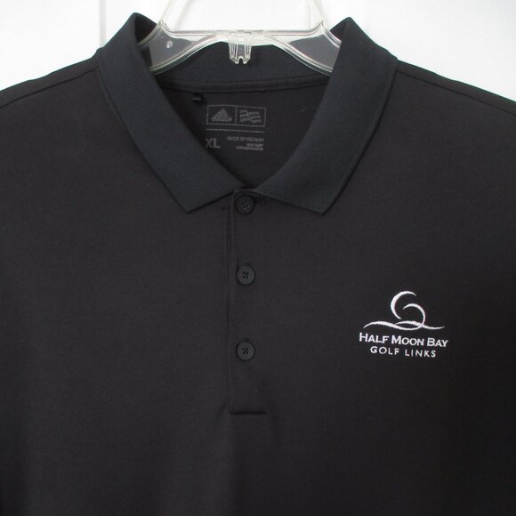 adidas Mens S/S "Half Moon Bay Golf Links (CA) Black Polo Shirt - Size XL - Picture 1 of 3